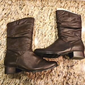 Liz Baker "Jamie" Brown Leather Slouch Boots